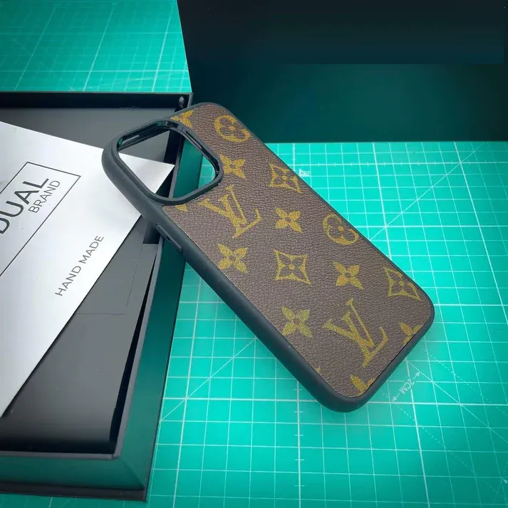 iPhone 14 Pro Max Louis Vuitton Leather Case with LV Box - Brown