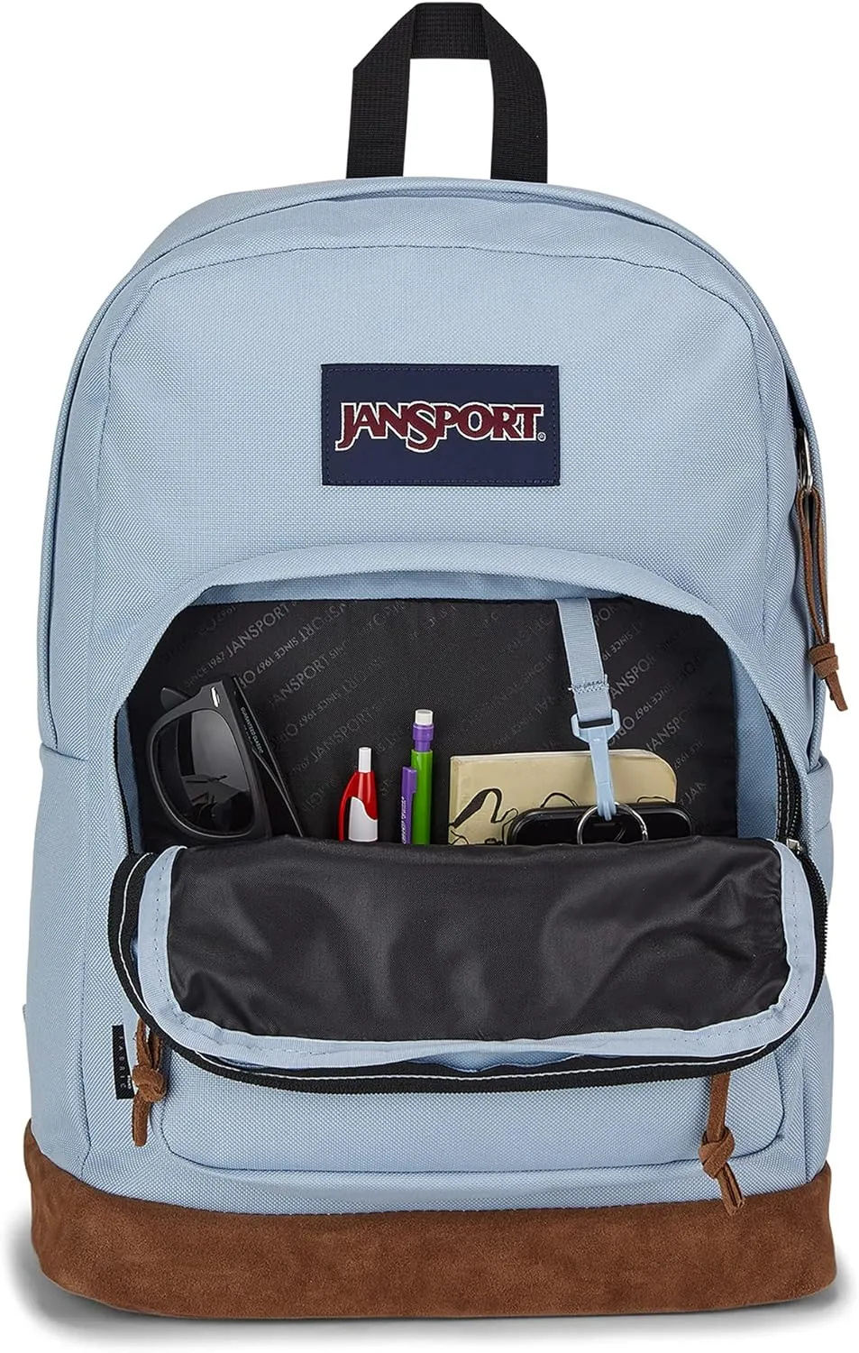 JanSport Right Pack Backpack - Durable Daypack with Padded 15" Laptop Sleeve, Spacious Main Compartment & Integrated Water Bottle Pocket - Blue Dusk