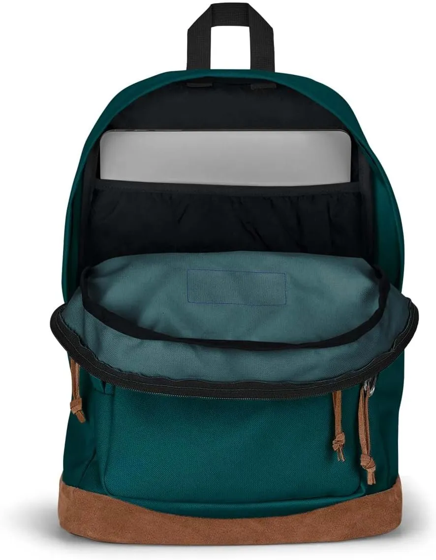 JanSport Right Pack Backpack - Durable Daypack with Padded 15" Laptop Sleeve, Spacious Main Compartment & Integrated Water Bottle Pocket - Deep Juniper