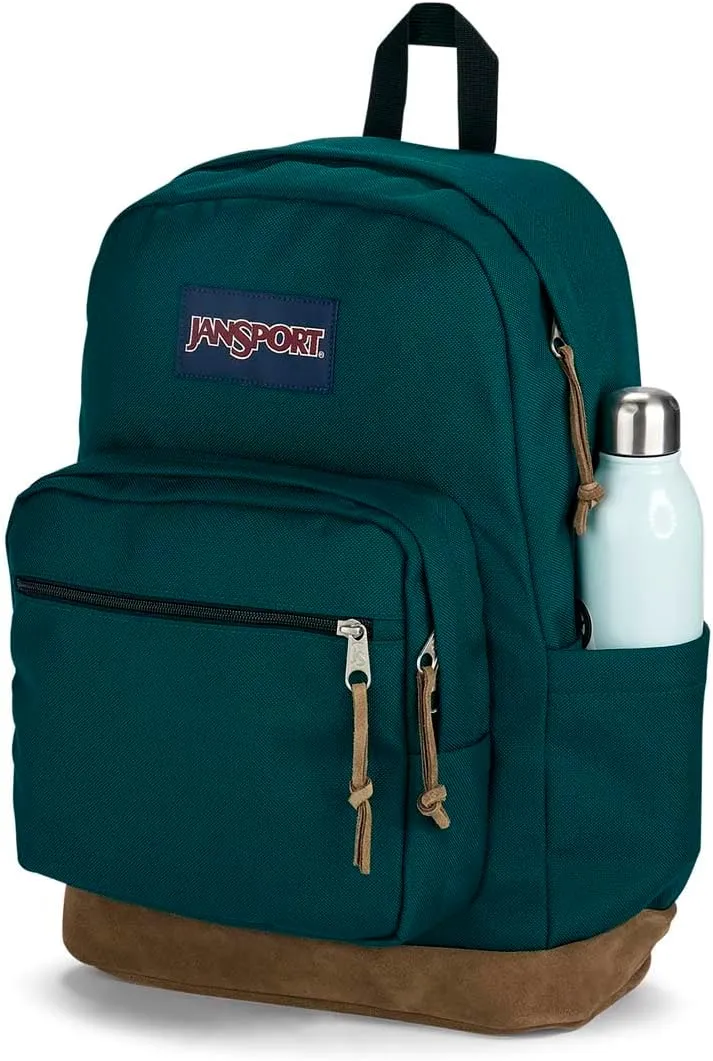 JanSport Right Pack Backpack - Durable Daypack with Padded 15" Laptop Sleeve, Spacious Main Compartment & Integrated Water Bottle Pocket - Deep Juniper