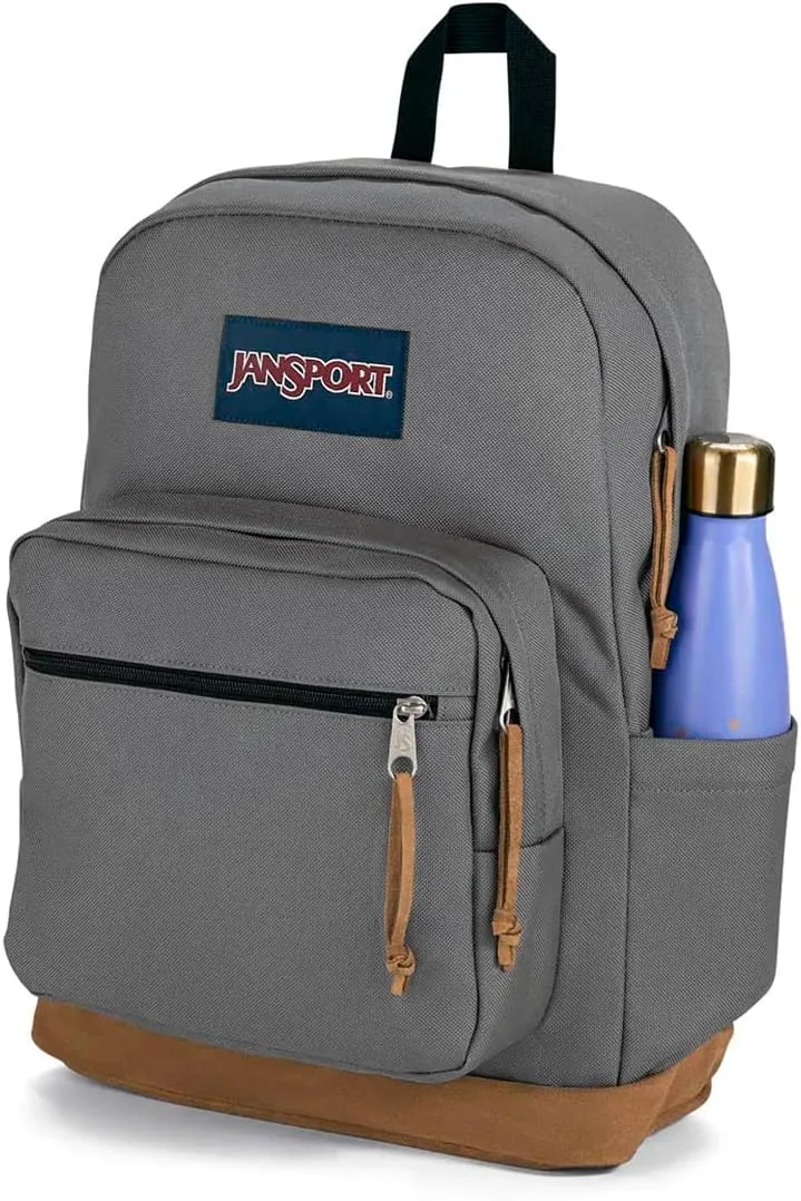 JanSport Right Pack Backpack - Durable Daypack with Padded 15" Laptop Sleeve, Spacious Main Compartment & Integrated Water Bottle Pocket - Graphite Grey