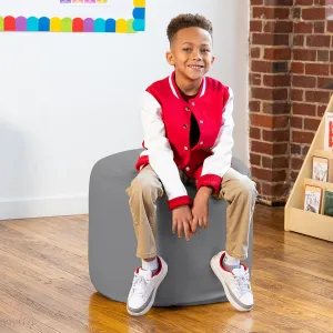 Jaxx Mallo Modular Pouf Classroom Bean Bag Seat, Premium Vinyl - Charcoal