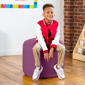 Jaxx Mallo Modular Pouf Classroom Bean Bag Seat, Premium Vinyl - Plum