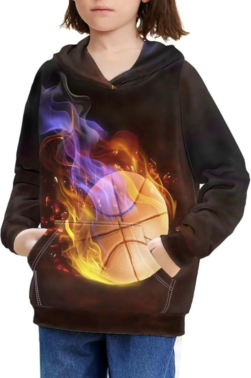JEOCODY Hoody Sweatshirt wiht Hood Hoodie S-XL Size for 6-14 Years old Boys and Girls Primary School Student
