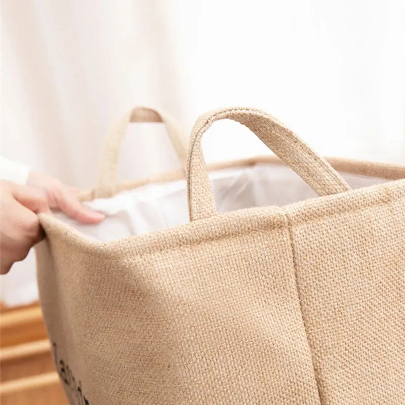 Jute Laundry Basket: Large, Foldable Storage