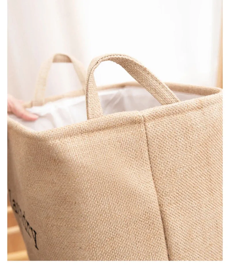 Jute Laundry Basket: Large, Foldable Storage