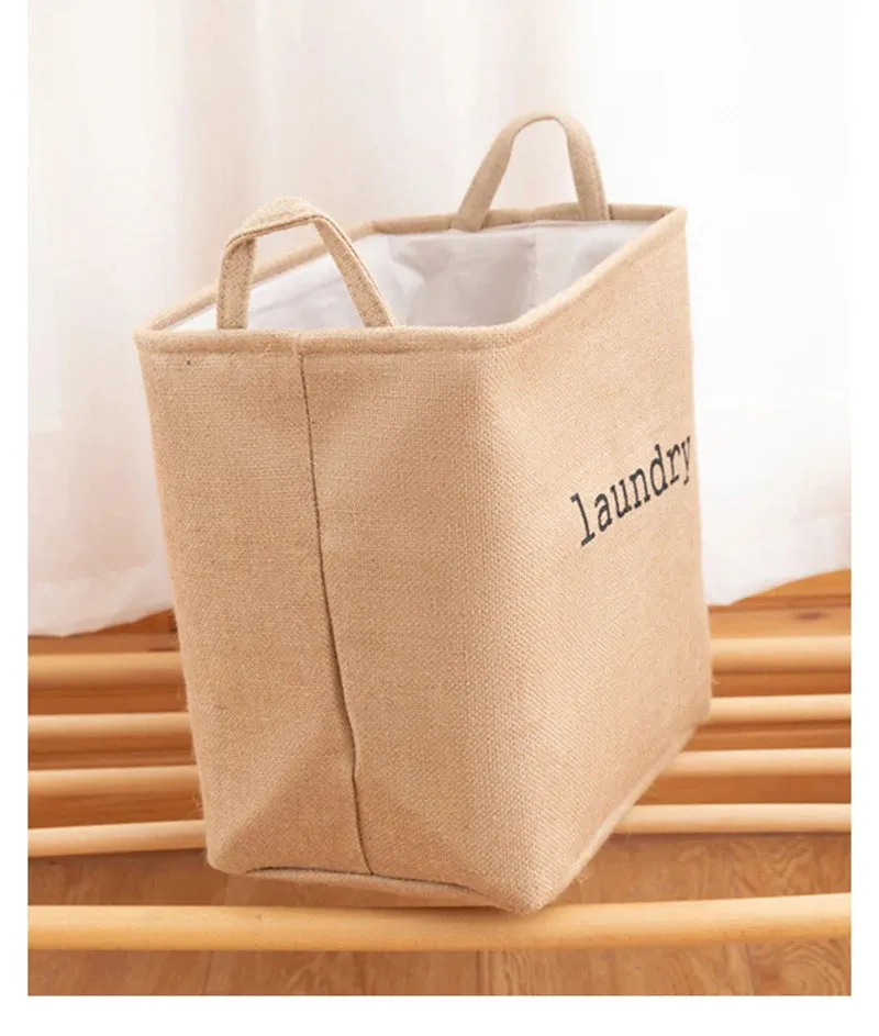 Jute Laundry Basket: Large, Foldable Storage
