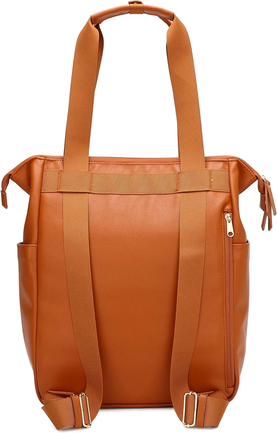 Kah&Kee Leather Convertible Tote Backpack for Women & Men | 14-Inch Laptop Diaper Bag, Office Work, Commuting, Ideal for Teachers, Travel (Nude Pink)