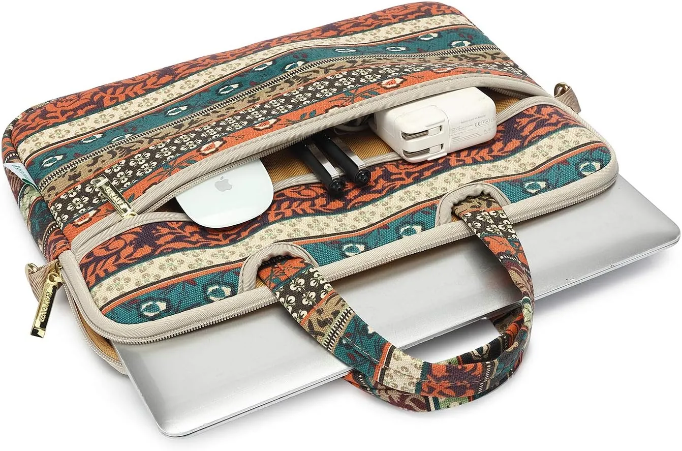 kayond Red Bohemia Patten Waterproof Laptop Shoulder Messenger Bag Case Sleeve for 12 Inch 13.3 Inch Laptop