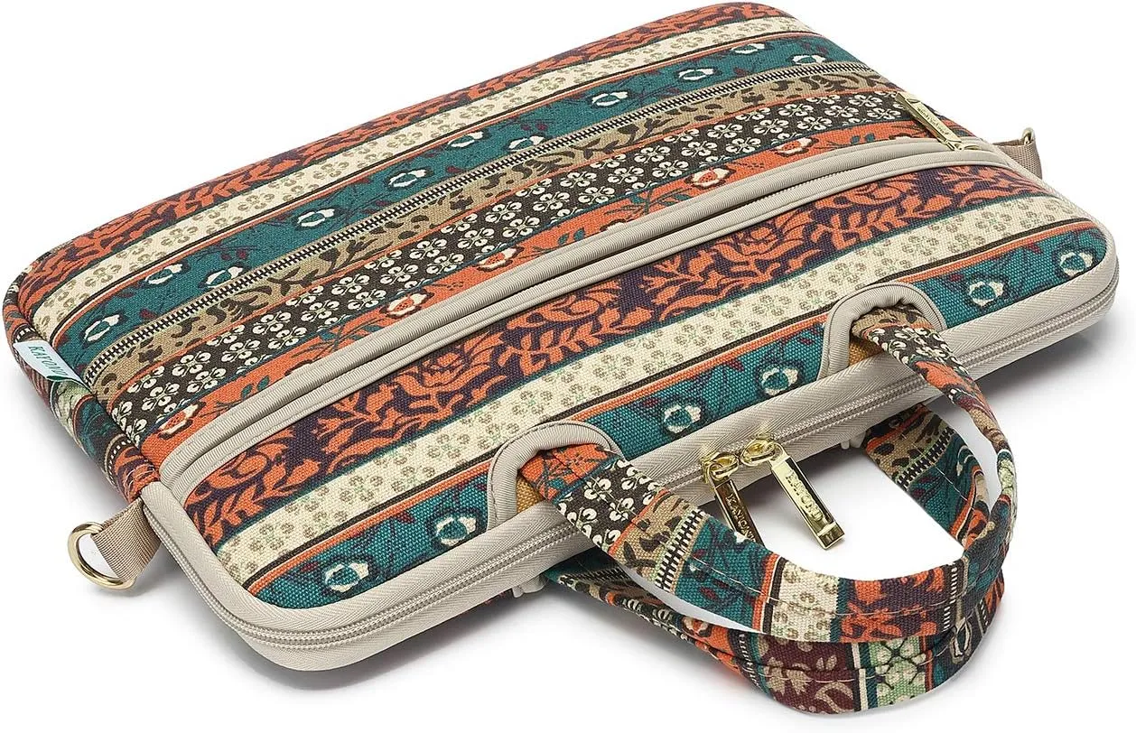 kayond Red Bohemia Patten Waterproof Laptop Shoulder Messenger Bag Case Sleeve for 12 Inch 13.3 Inch Laptop