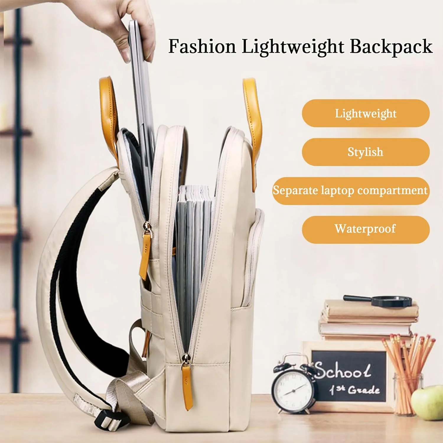 KEBEIXUAN Laptop Backpack Purse for Women Teacher Work Backpack College Waterproof Backpack with Laptop Compartment (Black)