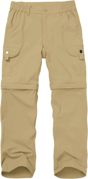 Kids' Cargo Pants, Boys Convertible Hiking Pants, Boy Zip Off Outdoor Casual Pants Quick Dry Climbing Trousers for Youth