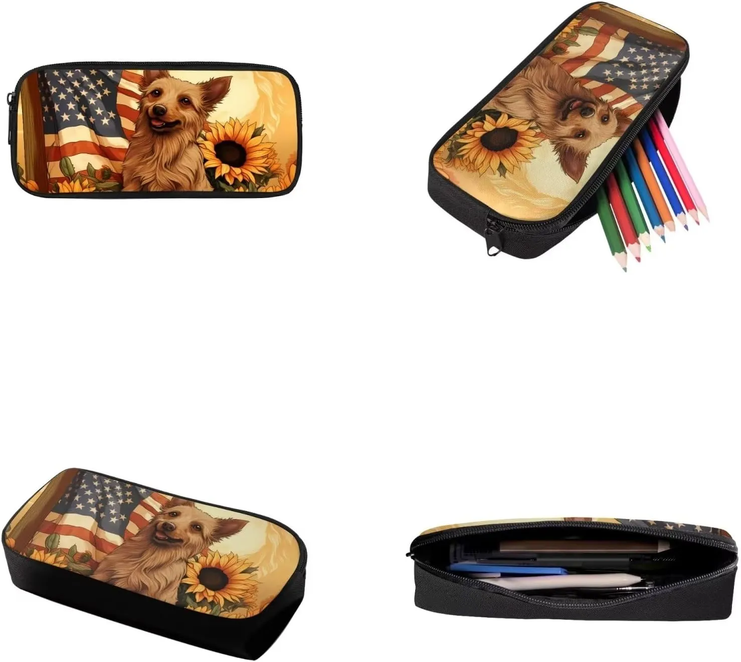 Kids School Toddler Backpack,American Flag 3 Pcs Set Boys Bookbag Water Resistant School Bag for Girls 4-6 with Lunch Kit and Pencil Pouch Cute