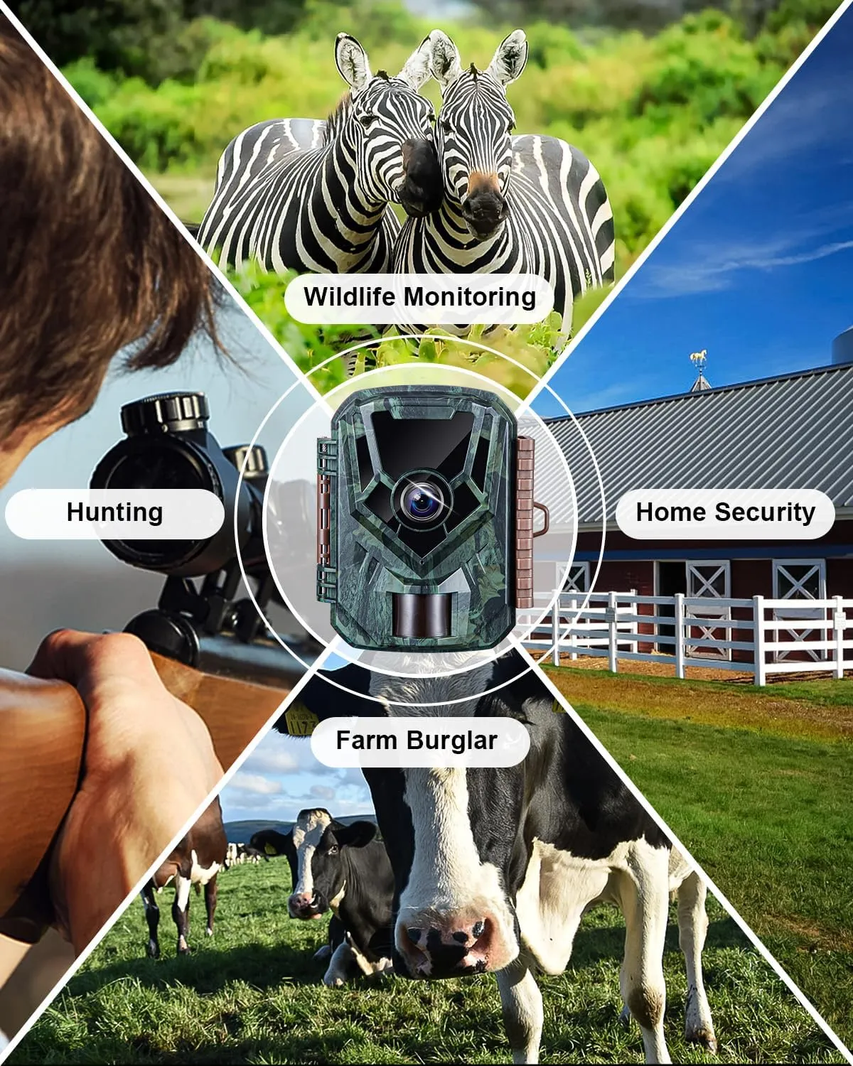 KJK 2 Pack Trail Cameras 36MP 2.7K, 32G SD Card and 8AA Batteries, Game Camera with Night Vision Motion ActivatedWaterproof lP66 0.1s Trigger Time w/ 130°Wide-Angle TrailCam for Wildlife Monitoring