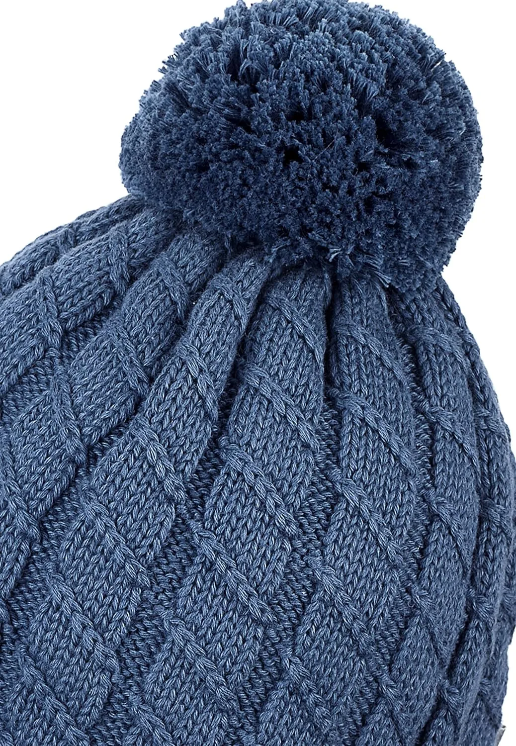 Knitted hat with pompom braid pattern boys Hat