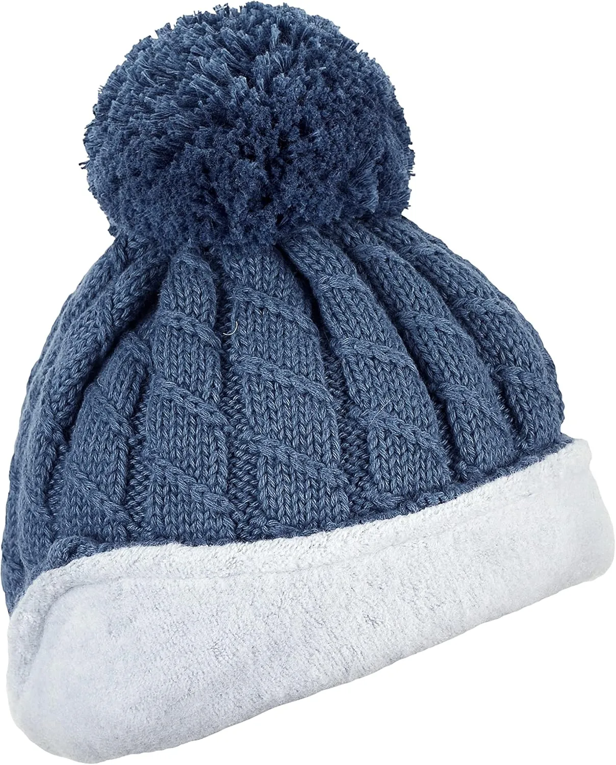 Knitted hat with pompom braid pattern boys Hat