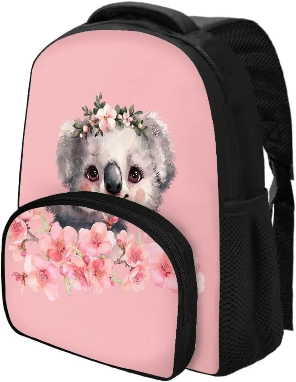 Koala Backpack for Girls Peach Blossom Bookbags for Kids Anti Theft Schoolbag Lightweight Travel Satchel Cool Casual School Bags for Girl Boys Elementary Middle School Casual Daypacks