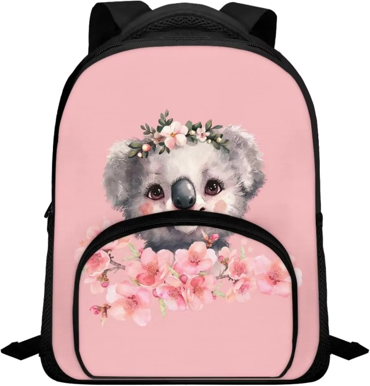 Koala Backpack for Girls Peach Blossom Bookbags for Kids Anti Theft Schoolbag Lightweight Travel Satchel Cool Casual School Bags for Girl Boys Elementary Middle School Casual Daypacks
