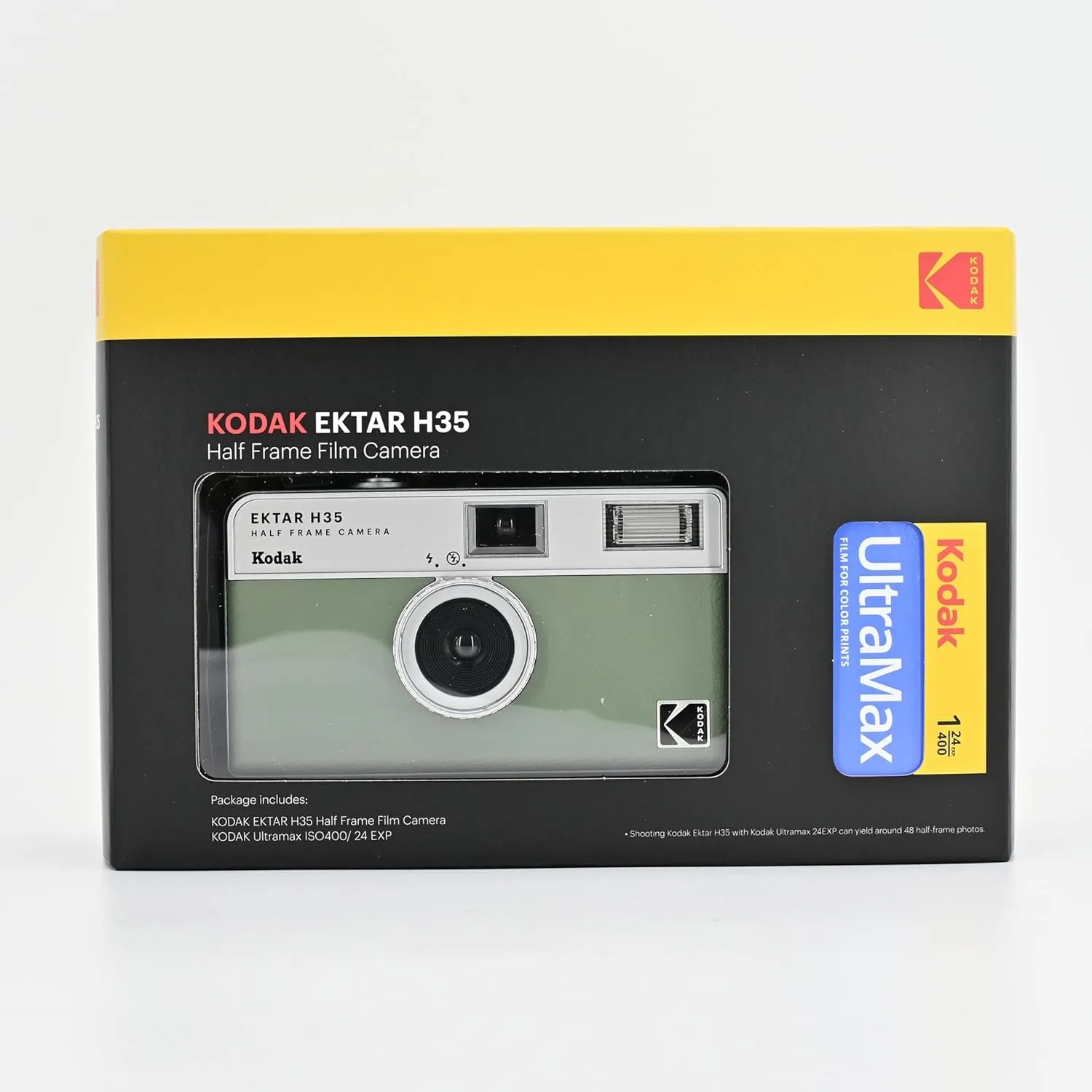 KODAK EKTAR H35 Half Frame Film Camera (Sage, Bundle with 24exp Film)