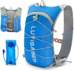 KSIBNW Running Hydration Vest Backpack, Lightweight Hydration Backpack with 1.5L Water Bladder Breathable and Sweatproof Running Rucksack Bladder Bag for Hiking Biking Running Cycling for Women Men