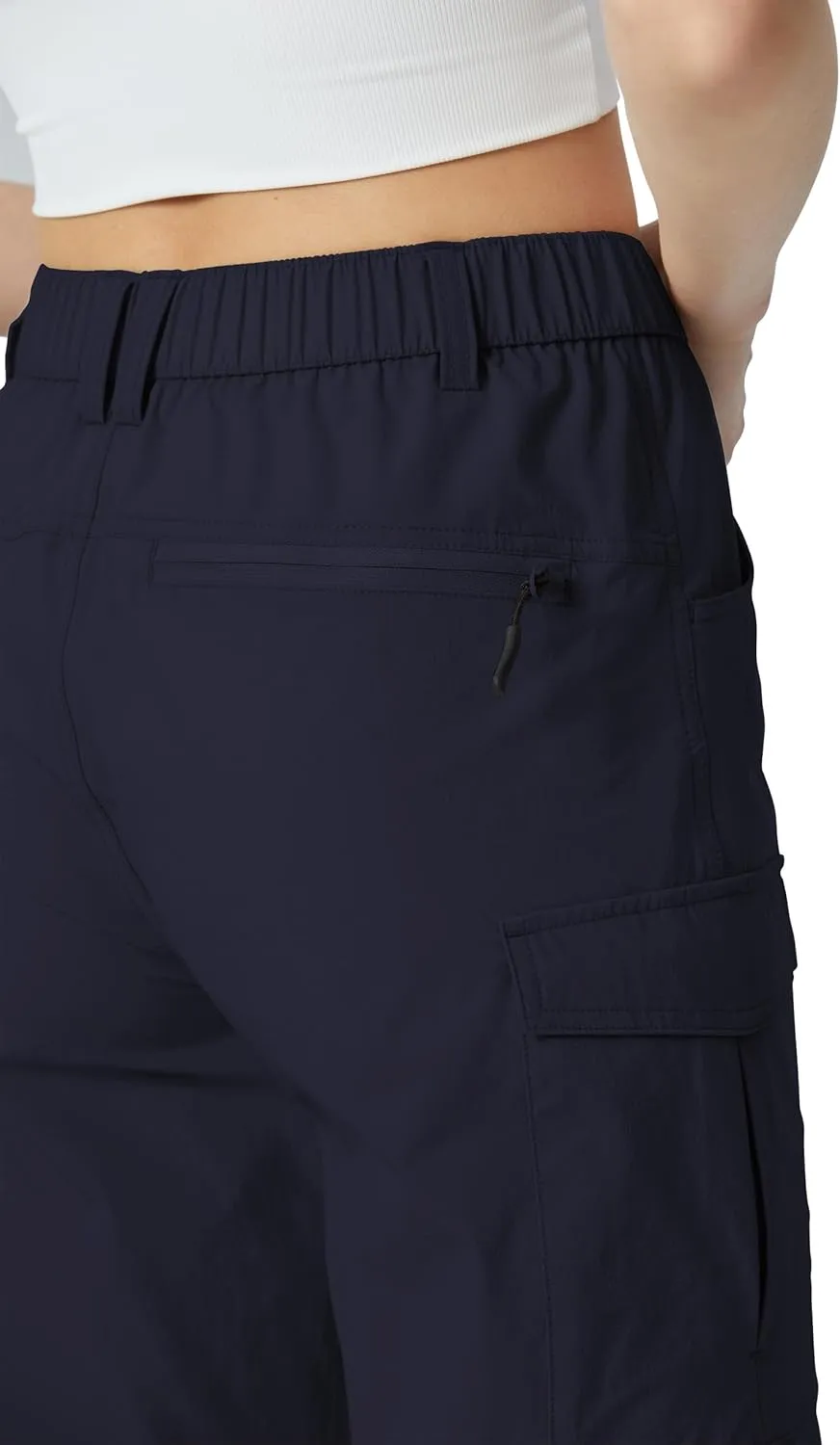Kuenlun Top Women's Hiking Capri Lightweight Quick Dry Cargo Pants for Travel Outdoor UPF 50 Water Resistant with Zip Pockets