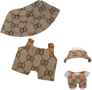 LABU Doll Outfit,Macarons Dolls Clothes Premium Dolls Outfit with Accessories, Stylish Clothes for Macarons,Display & Photography (Khaki)