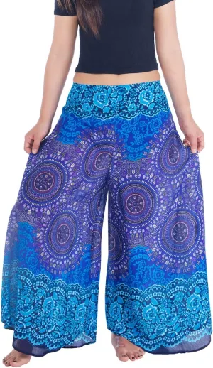 Lannaclothesdesign Palazzo Pants for Women Wide Leg Boho Harem Yoga Pants S M L XL Sizes