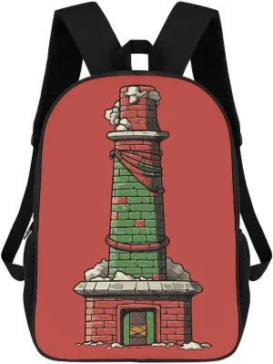 Laptop Backpack Casual Daypack Christmas Chimney Backpack for Woman Men Travel Backpack 17 Inch Lightweight Bookbag