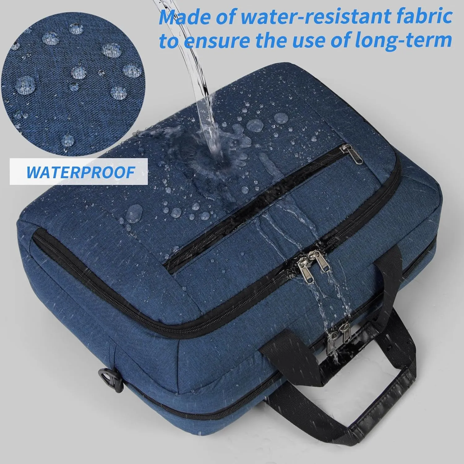 Laptop Bag 15.6 Inch Laptop Briefcase Computer Bag for Men Women Waterproof Business Office Work Large Laptop Case 15.6 Inch Adjustable Shoulder Messenger Bag Blue