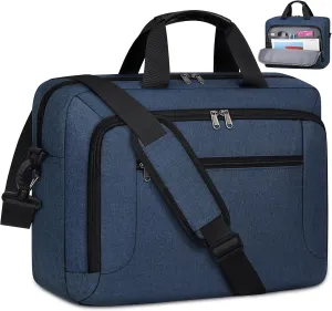 Laptop Bag 15.6 Inch Laptop Briefcase Computer Bag for Men Women Waterproof Business Office Work Large Laptop Case 15.6 Inch Adjustable Shoulder Messenger Bag Blue