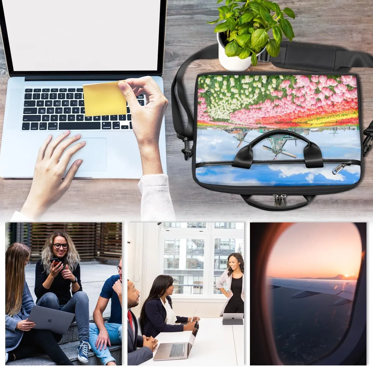 Laptop Bag Case Shoulder Messenger Carrying Bag 13 14 15 Inch Waterproof Computer Sleeve Cover