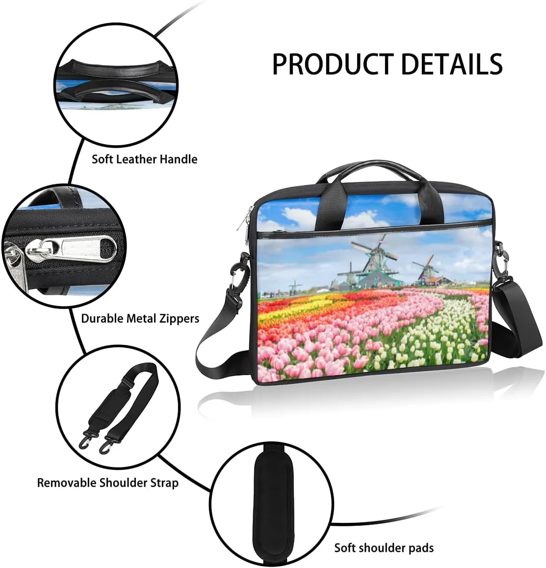 Laptop Bag Case Shoulder Messenger Carrying Bag 13 14 15 Inch Waterproof Computer Sleeve Cover