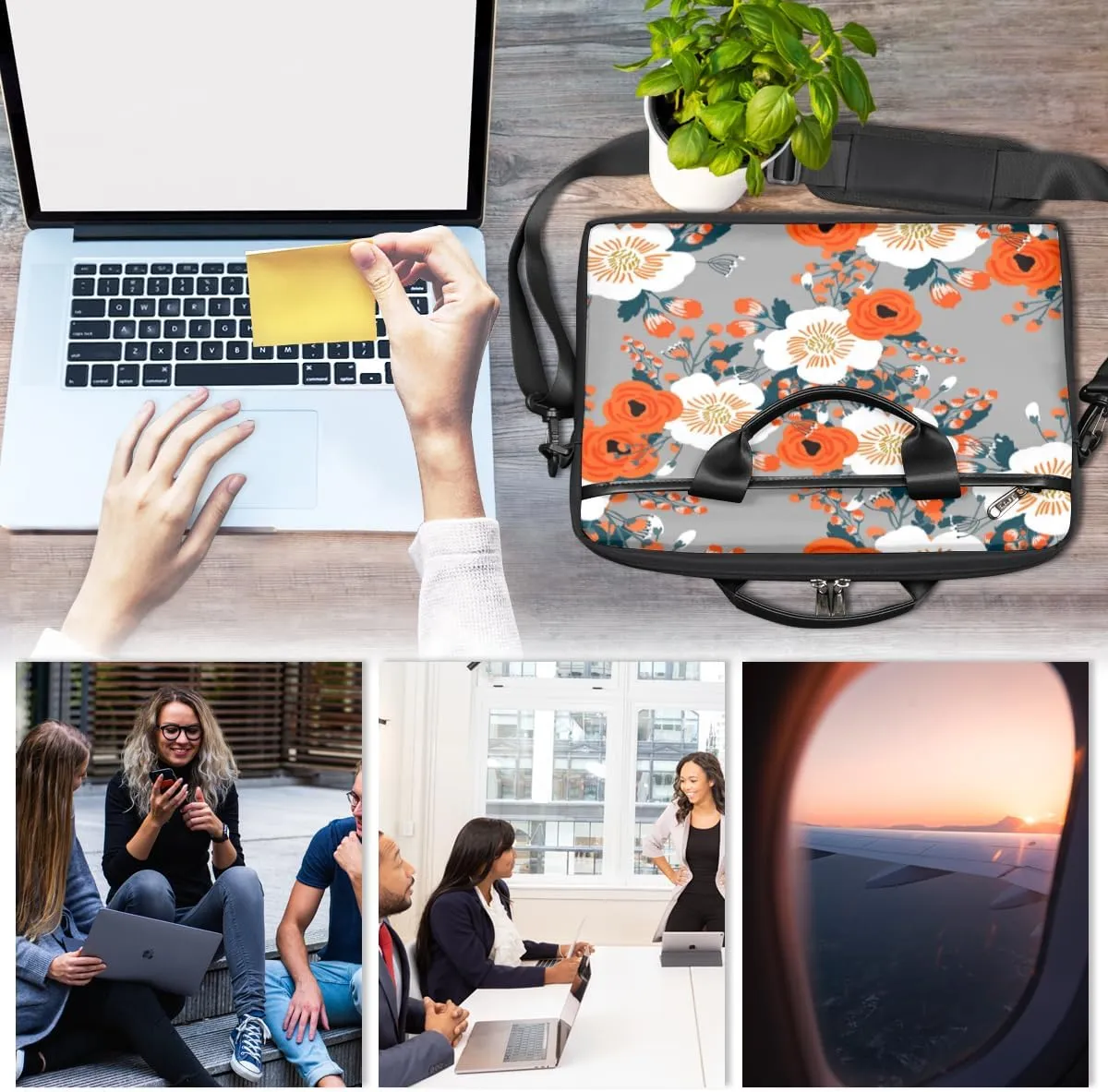 Laptop Bag Case Shoulder Messenger Carrying Bag 13 14 15 Inch Waterproof Computer Sleeve Cover