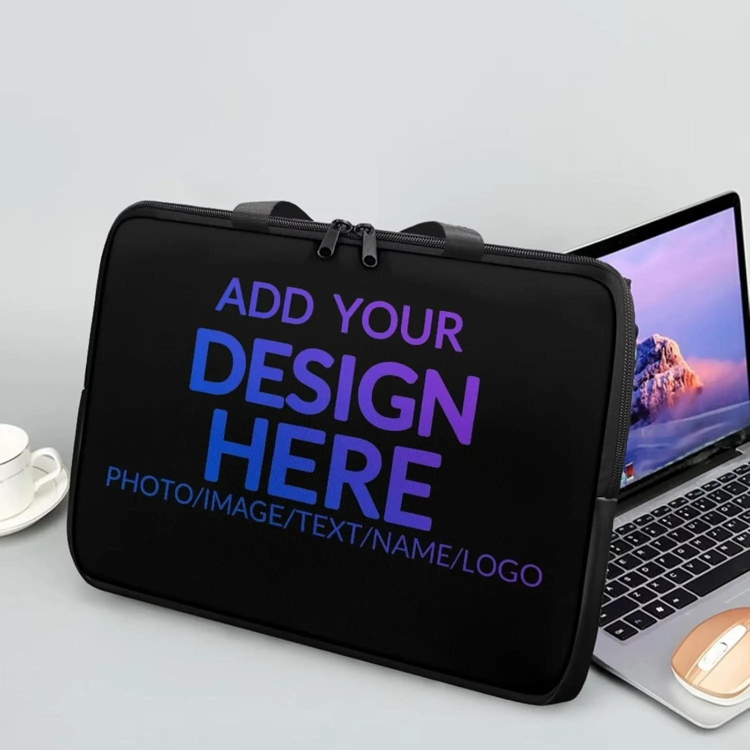 Laptop Bag Case Womens Mens Leather Briefcase Zipper Casual Computer Carrying Bag Cover