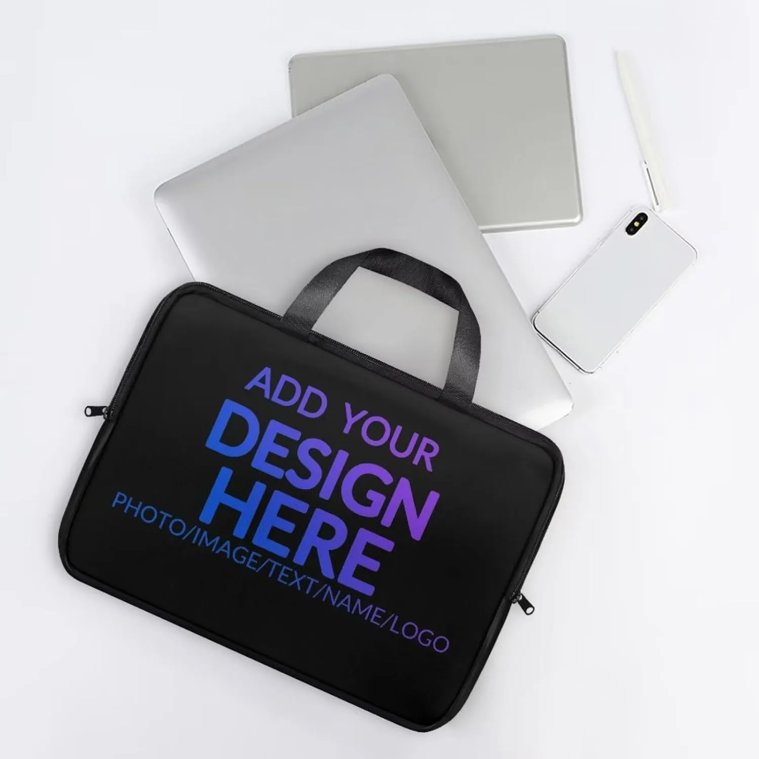 Laptop Bag Case Womens Mens Leather Briefcase Zipper Casual Computer Carrying Bag Cover