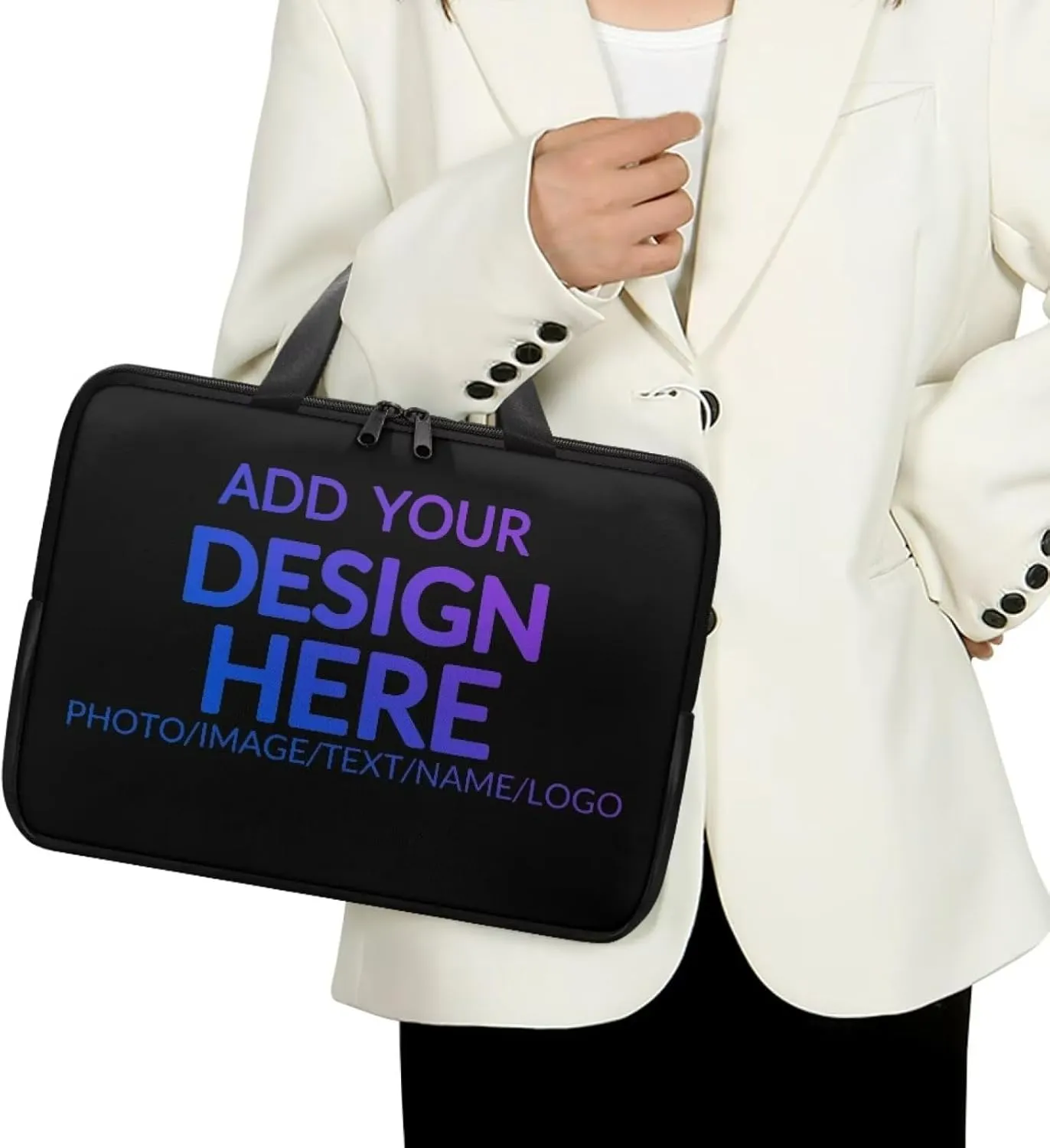Laptop Bag Case Womens Mens Leather Briefcase Zipper Casual Computer Carrying Bag Cover