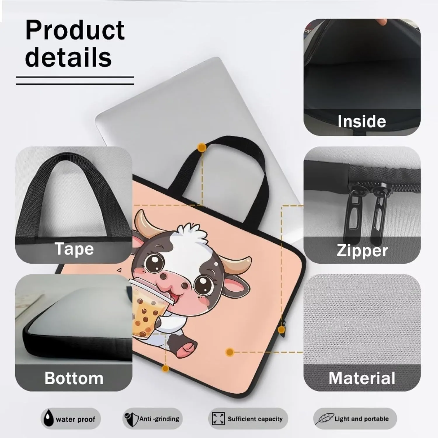 Laptop Carrying Case for Women Men Trendy 10-17 Inch Laptop Bags with Durable Hand Strap Nice Gifts for Friends