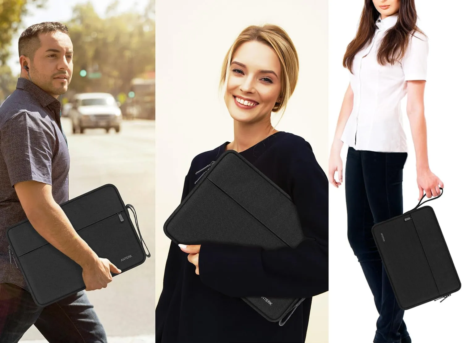 Laptop Case 13.3 Inch, Shockproof Protective Traveling Carrying Computer Sleeve Compatible with MacBook Air 13.3 inch/MacBook pro 14 inch, Compatible for HP, Dell, Laptop Bag with Pocket, Black