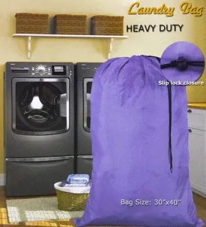 Large 30 X 40 Inch Heavy Duty Nylon Laundry Bag with Drawstring Slip Lock Closure, Set of 12!!! Assorted Colors and Designs
