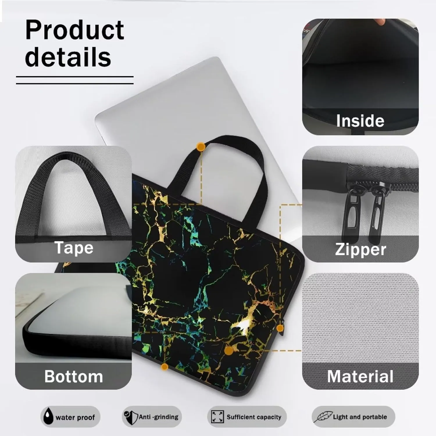 Large Capacity Waterproof Office Handbag Business Travel Laptop Supplies Laptop Bag for Men Women