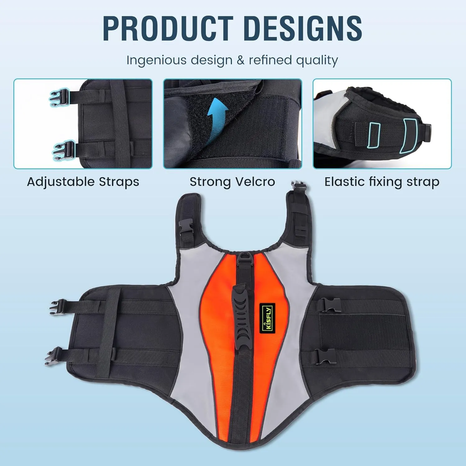 Large Dog Life Jacket with Rescue Handle - Large Reflective Adjustable Dog Flotation Vest, High Buoyancy Pet Swim Gear for Boating, Pool Safety(L, Orange)