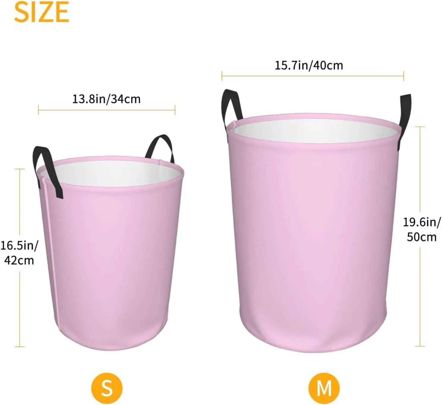 Large Laundry Basket, Dirty Clothes Hamper Toys Storage Bag Classic Rose Solid Color Waterproof Foldable Washing Bin for College Dorms 15.7" x 19.6"