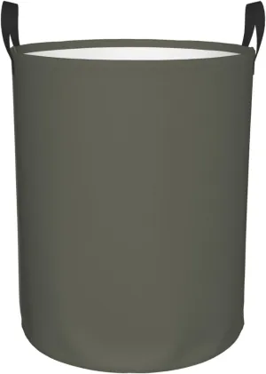Large Laundry Basket, Dirty Clothes Hamper Toys Storage Bag Dark Olive Solid Color Waterproof Foldable Washing Bin for College Dorms 15.7" x 19.6"
