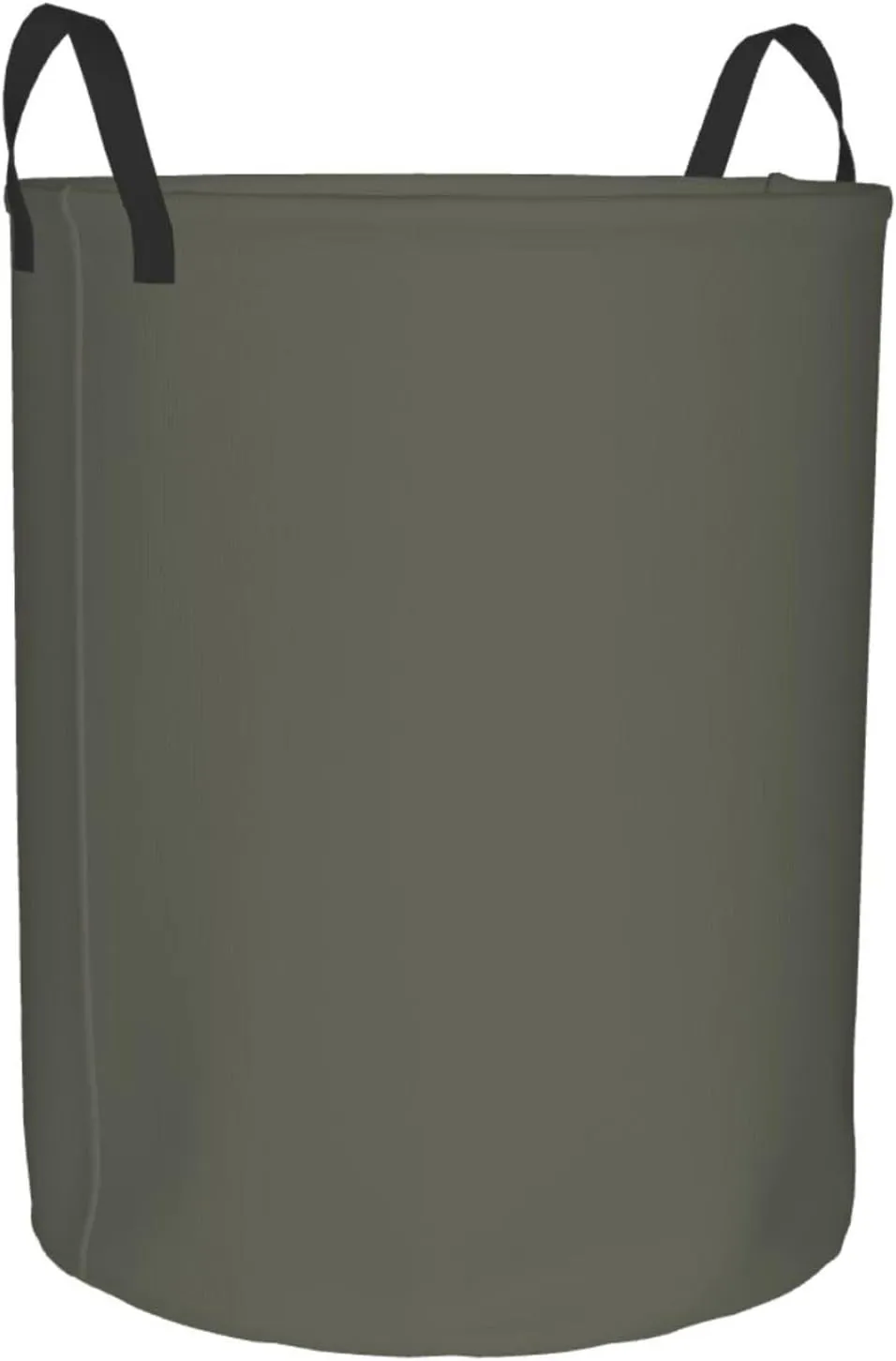 Large Laundry Basket, Dirty Clothes Hamper Toys Storage Bag Dark Olive Solid Color Waterproof Foldable Washing Bin for College Dorms 15.7" x 19.6"