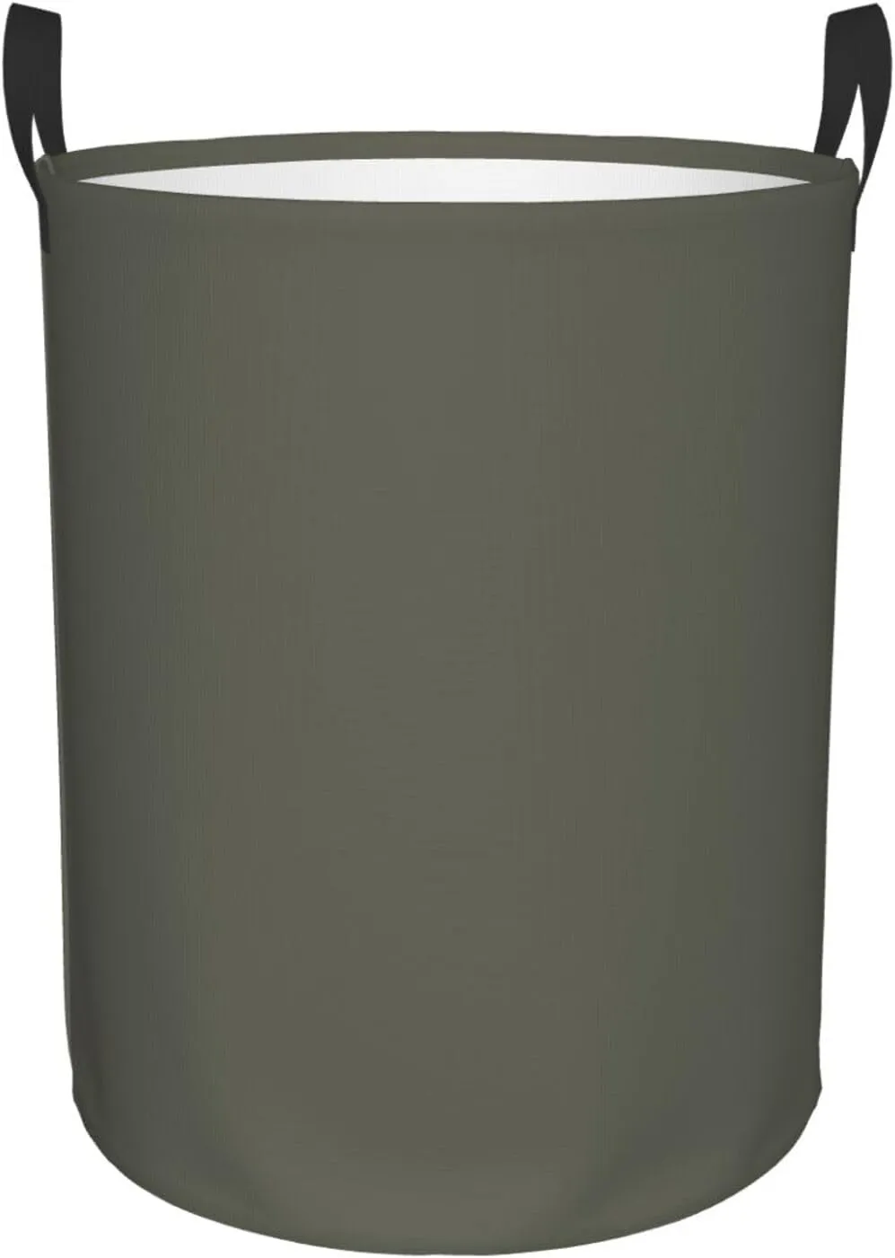 Large Laundry Basket, Dirty Clothes Hamper Toys Storage Bag Dark Olive Solid Color Waterproof Foldable Washing Bin for College Dorms 15.7" x 19.6"