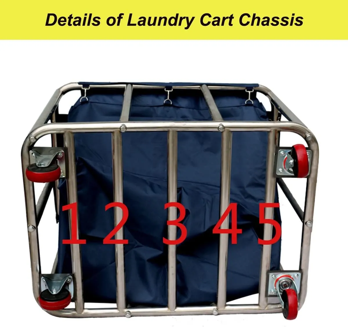 Large Laundry Cart With Wheels Heavy Duty Rolling Storage Basket Organizer 330Lb Load Truck for Large Family or Commercial Hotels and Hospital Laundry Room Transport Clothes and Linen Material,Beige