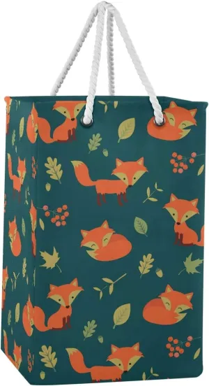 Large Laundry Hamper Autumn Foes Oaks Leaves Laundry Bag Collapsible Clothes Organizer with Handles