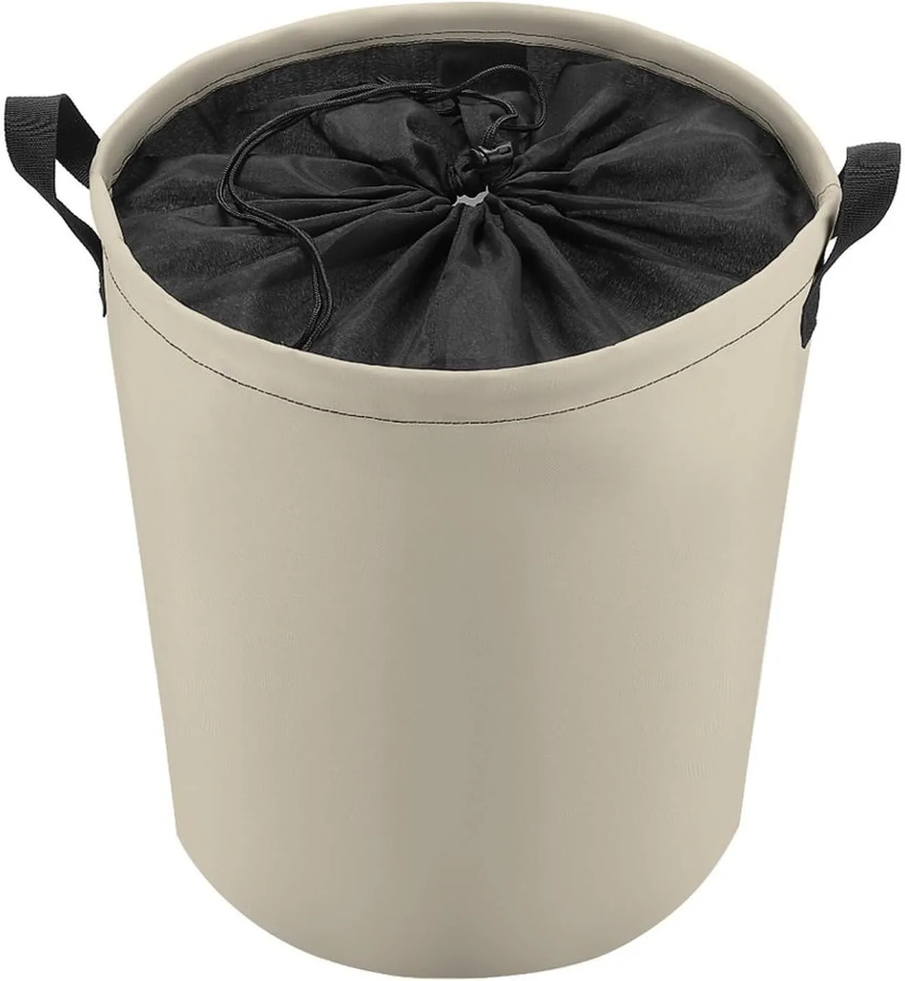 Large Laundry Hamper Bag, Beige Solid Color Elegant Modern Collapsible Laundry Basket Dirty Clothes Washing Bin for College Dorm, Family Essentials