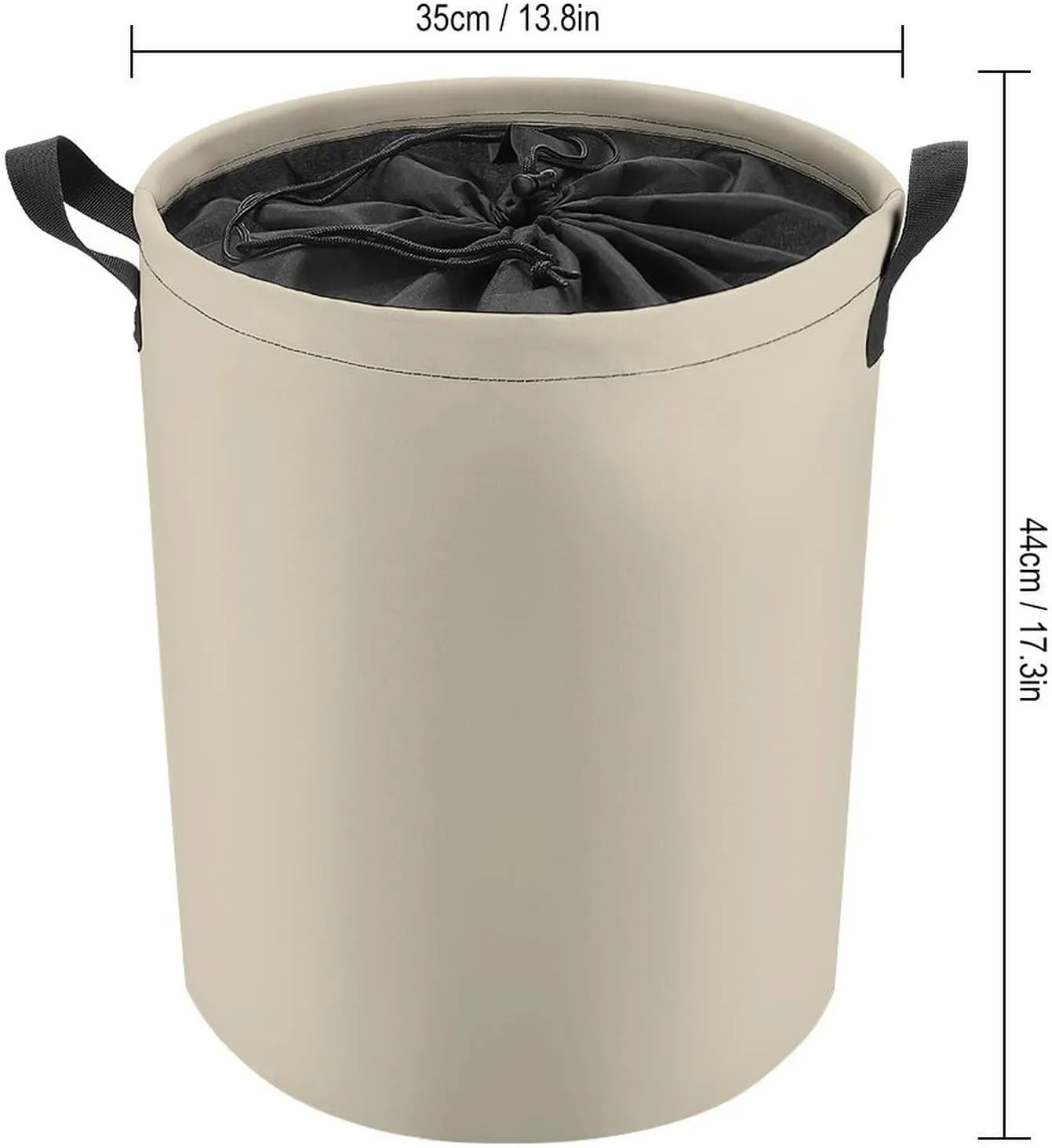 Large Laundry Hamper Bag, Beige Solid Color Elegant Modern Collapsible Laundry Basket Dirty Clothes Washing Bin for College Dorm, Family Essentials