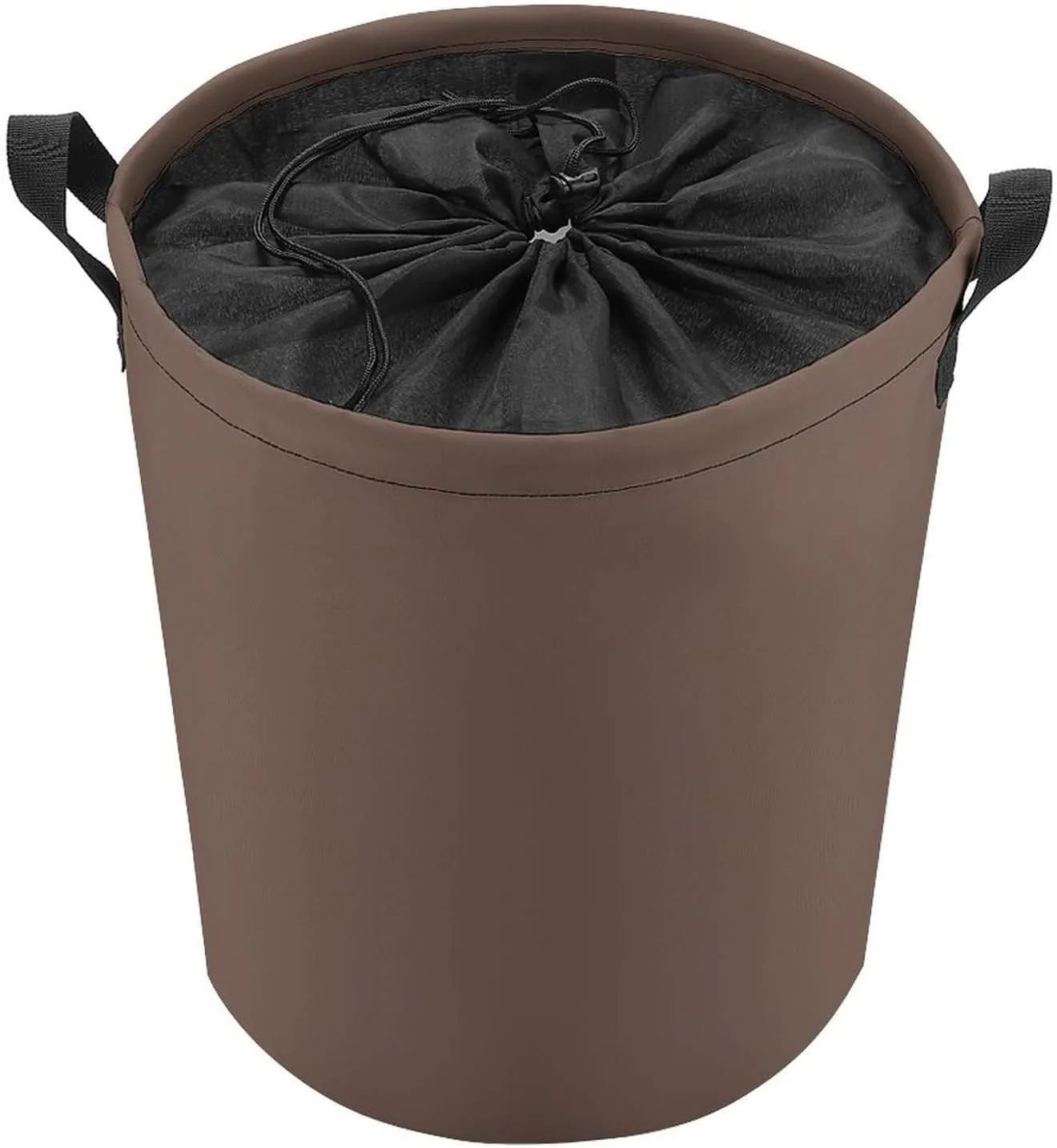 Large Laundry Hamper Bag, Brown Solid Color Elegant Modern Collapsible Laundry Basket Dirty Clothes Washing Bin for College Dorm, Family Essentials